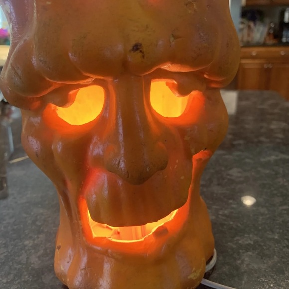 VTG Halloween 1995 TRENDMASTERS Light Up Foam Pumpkin Frankenstein Monster Decor - Picture 9 of 9
